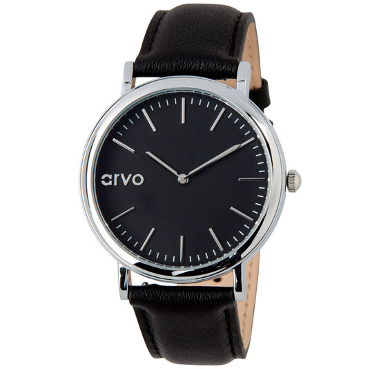 Arvo Black Time Sawyer Watch - Black Leather