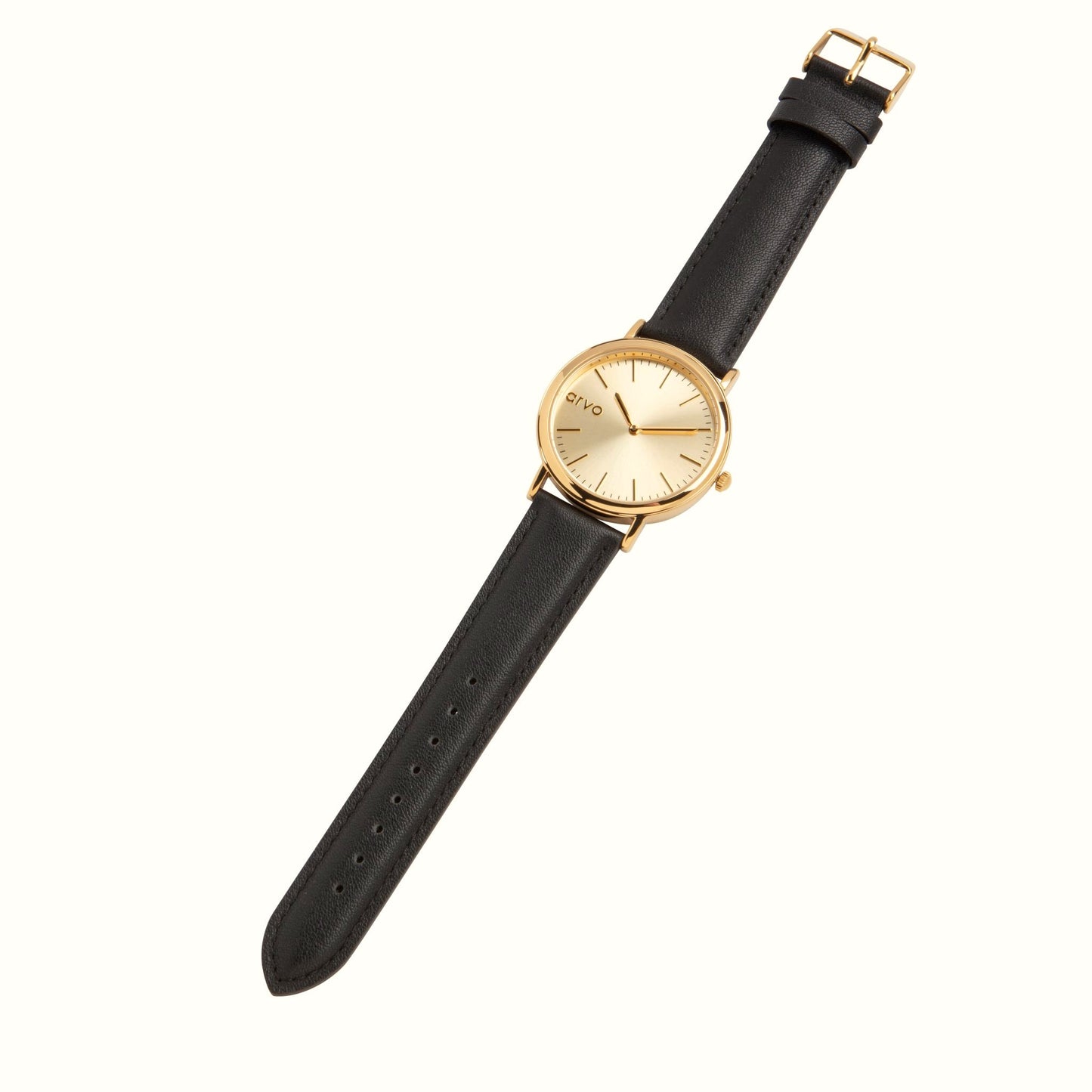 Arvo Gold Time Sawyer Watch - Black Leather