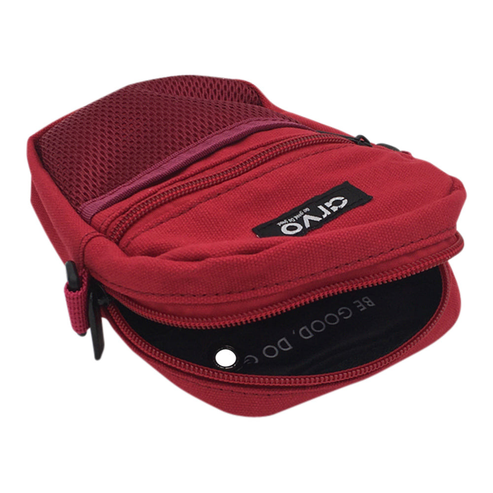 Inside view of red Arvo Fanny crossbody bags for women