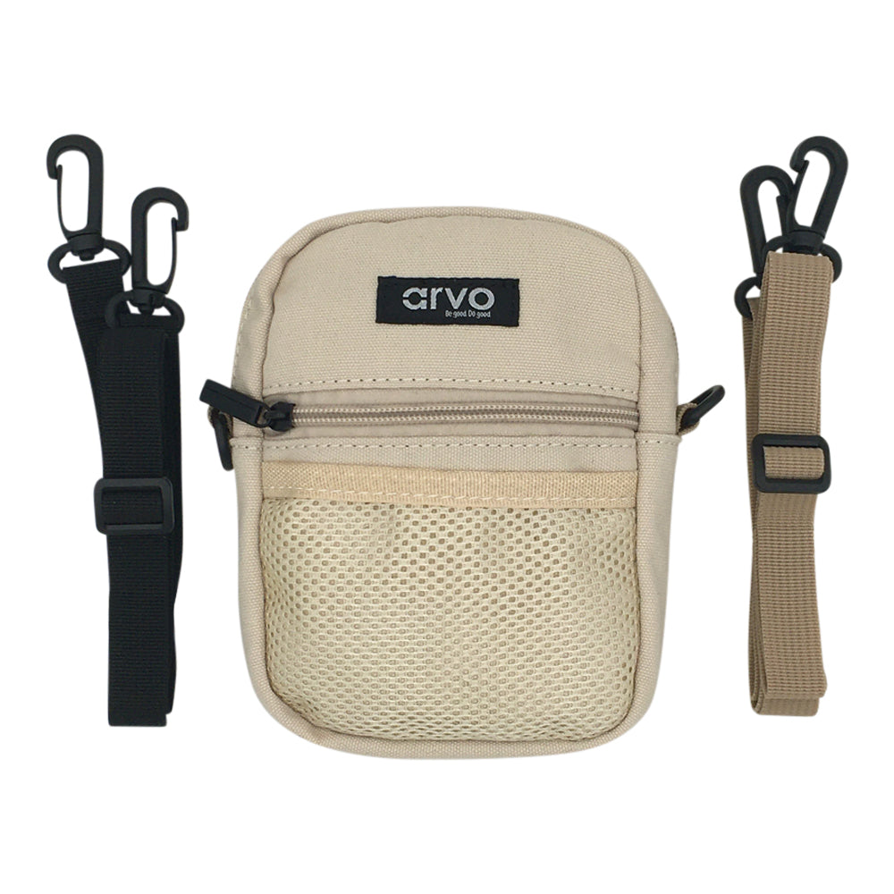 front of Wheat color Arvo fanny canvas crossbody bags for women