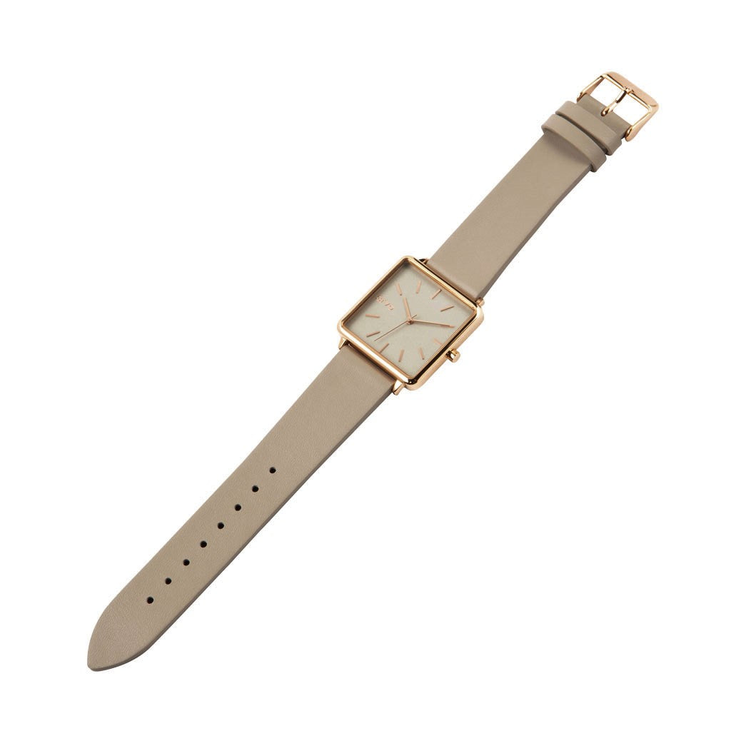 Arvo Time Squared Taupe and Rose Gold Watches for women