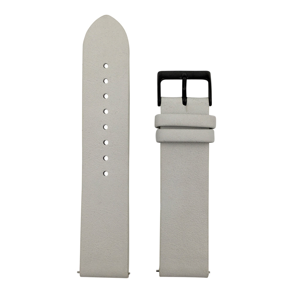 Arvo Light Gray Genuine Leather Watch Band with black buckle