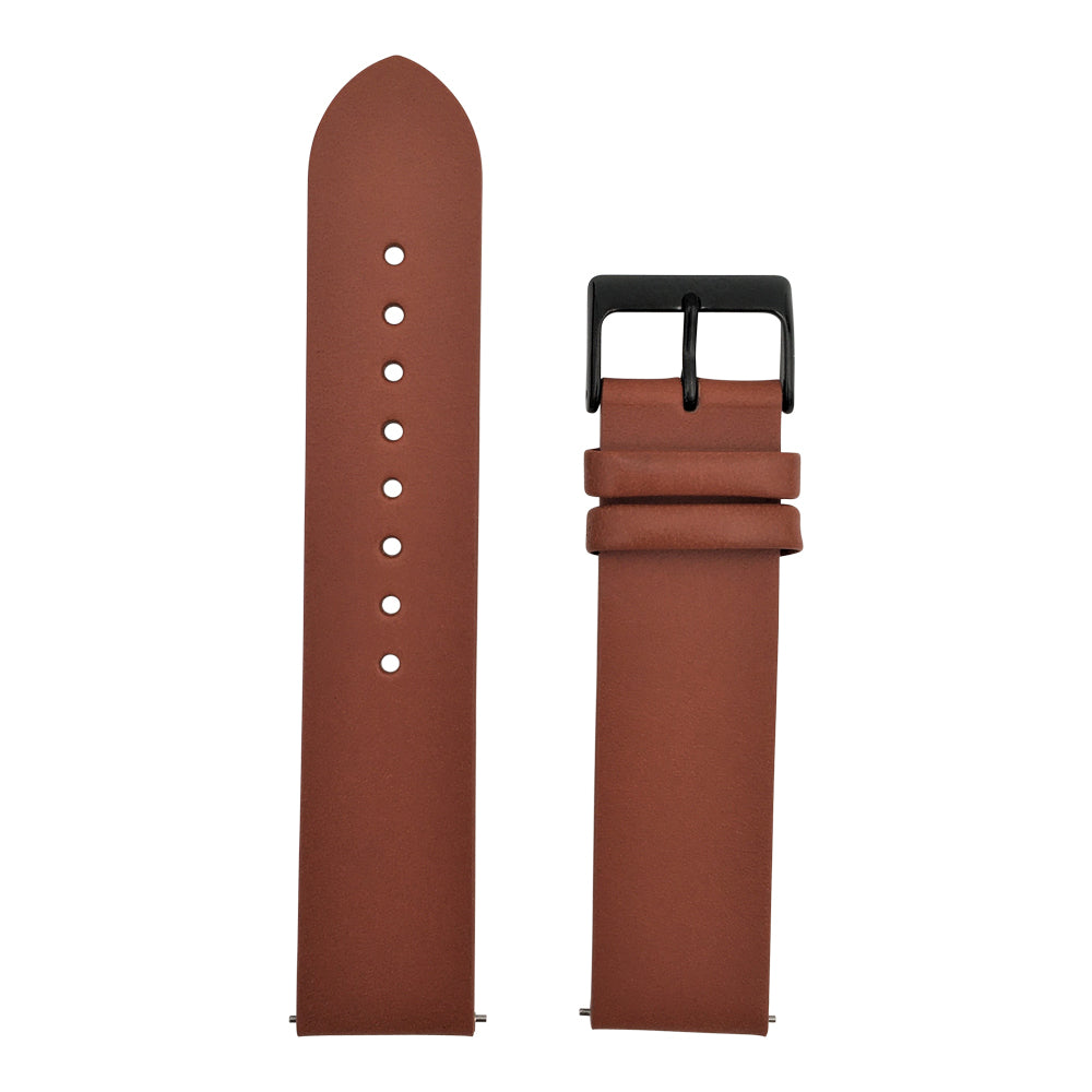 Arvo Mahogany Genuine Leather Watch Band with Black buckle