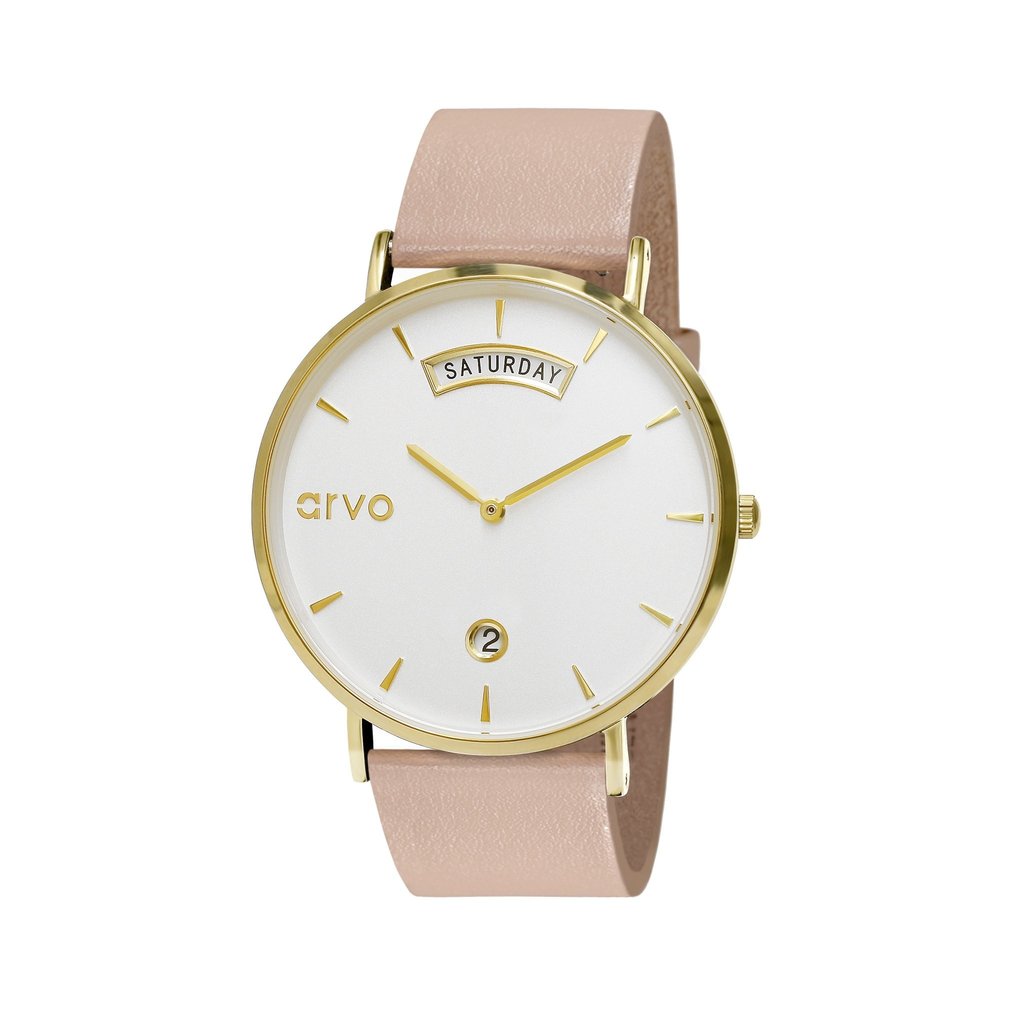 Arvo Awristacrat Watch - Gold - Sand Leather Band