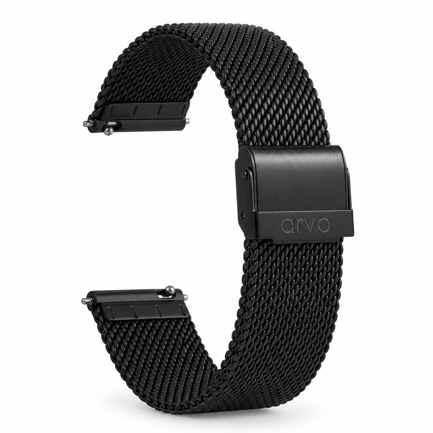 Arvo Black Mesh Watch Band