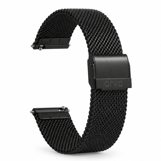 Arvo Black Mesh Watch Band