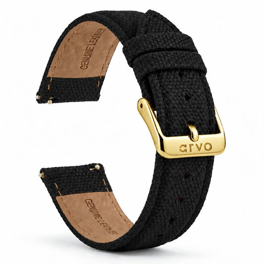 Arvo Black Canvas Watchband