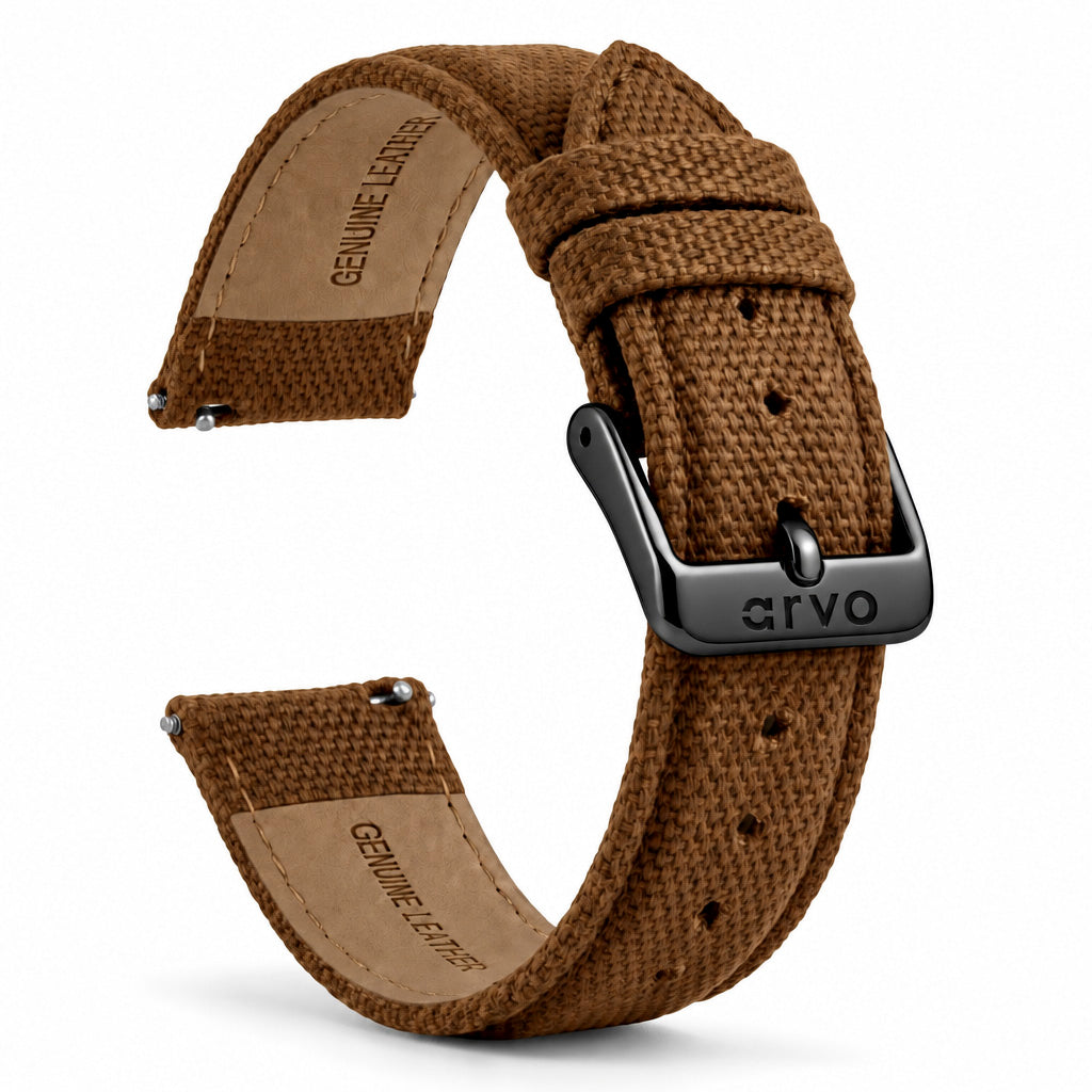 Arvo Brown Canvas Watchband