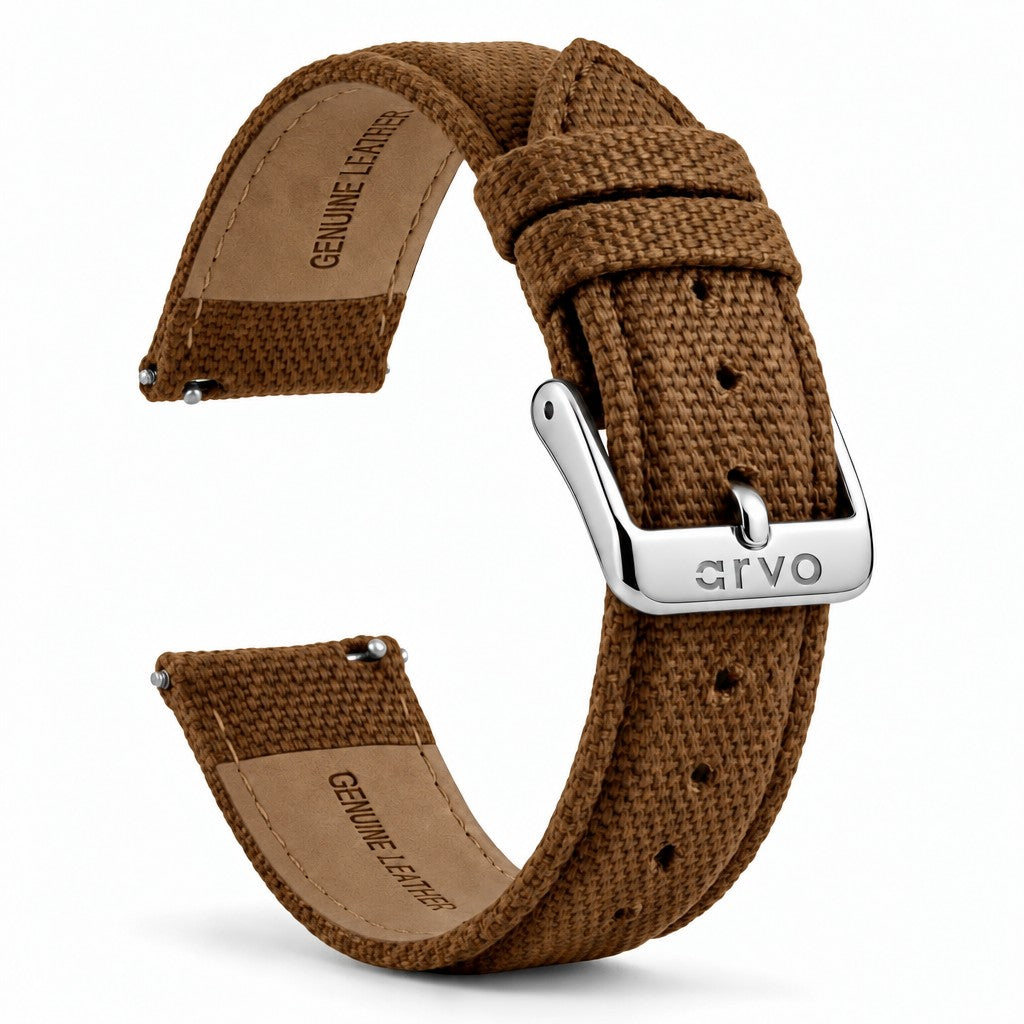 Arvo Brown Canvas Watchband
