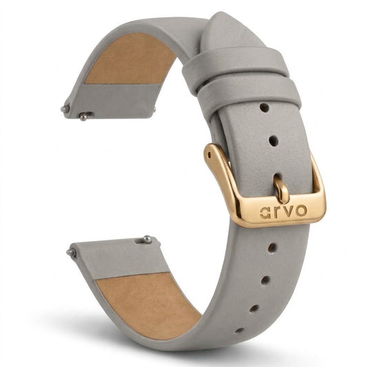 Arvo Gray Genuine Leather Watch Band
