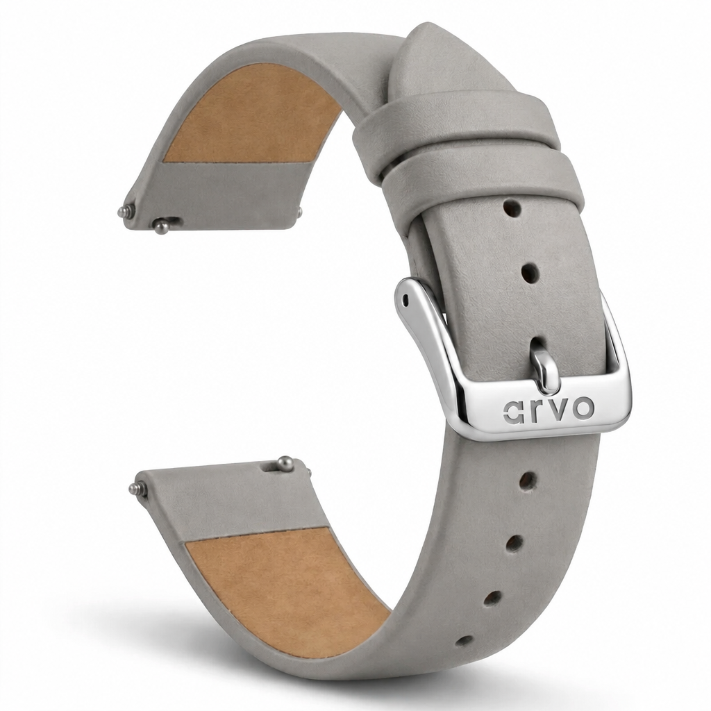 Arvo Gray Genuine Leather Watch Band