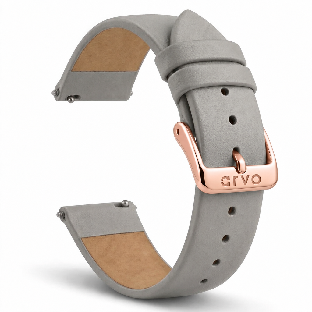 Arvo Gray Genuine Leather Watch Band
