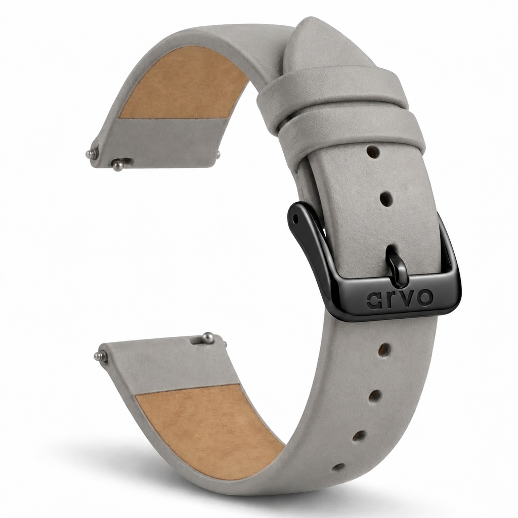 Arvo Gray Genuine Leather Watch Band