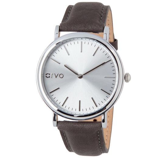 Arvo Silver Time Sawyer Watch - Gray Leather