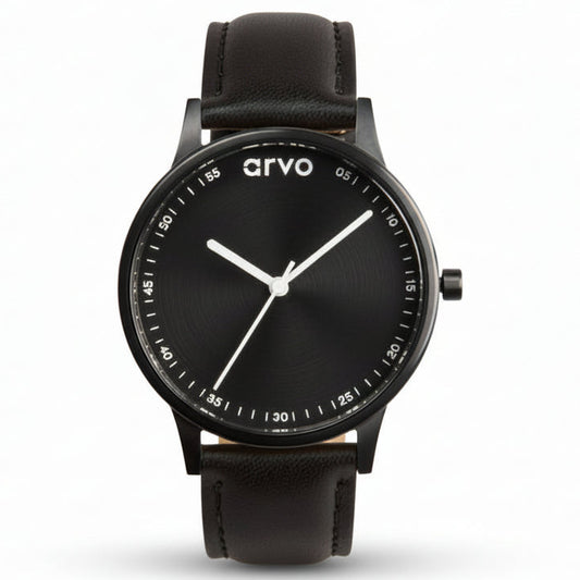 Arvo Time Traveler 43mm Black Leather