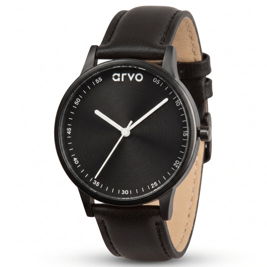 Arvo Time Traveler 43mm Black Leather