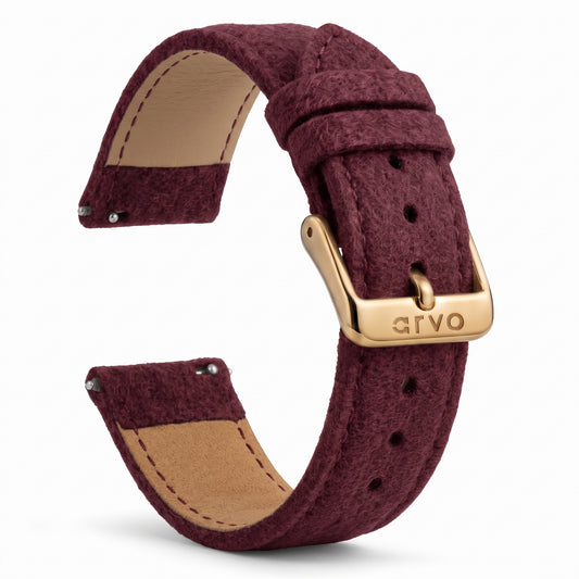 Arvo Wine Felt Watch Band
