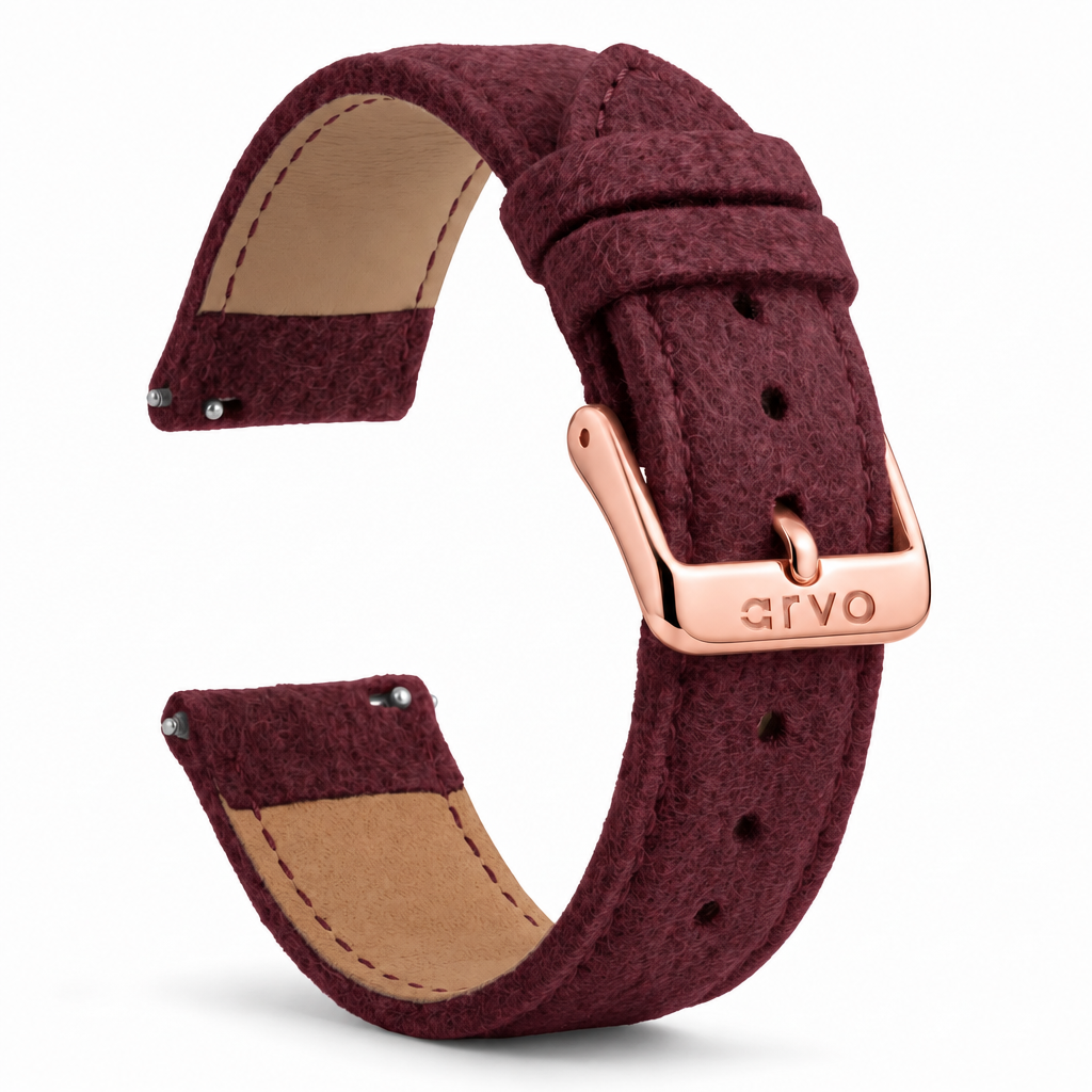 Arvo Wine Felt Watch Band
