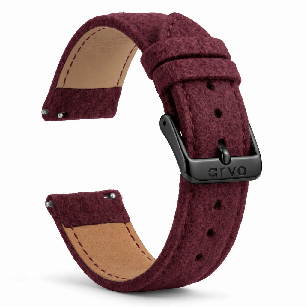 Arvo Wine Felt Watch Band