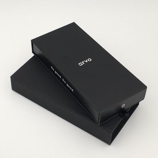 Arvo watch gift box and sleeve, black with white Arvo logo
