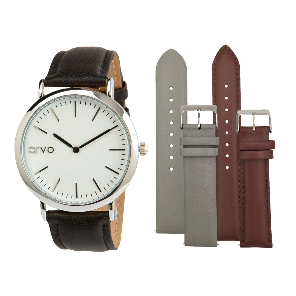Time Sawyer Watch Silver Gift Set for men and women 