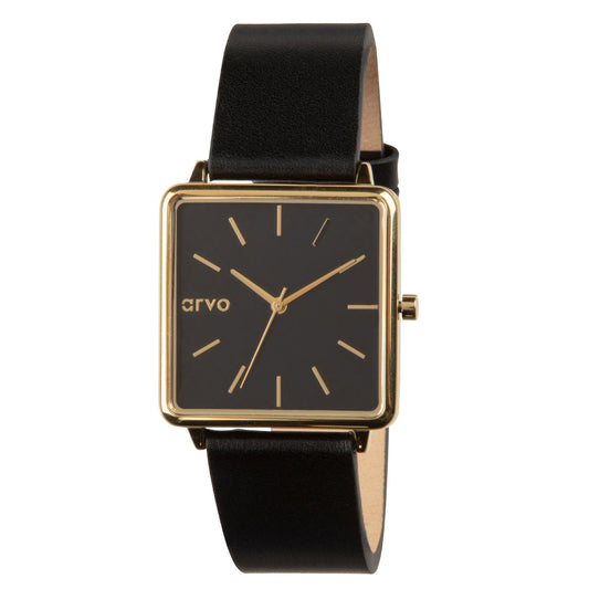 Black Time Squared Square Watches for Women