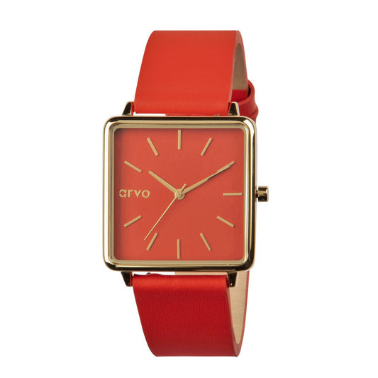 Arvo Time Squared Watch for women - Red