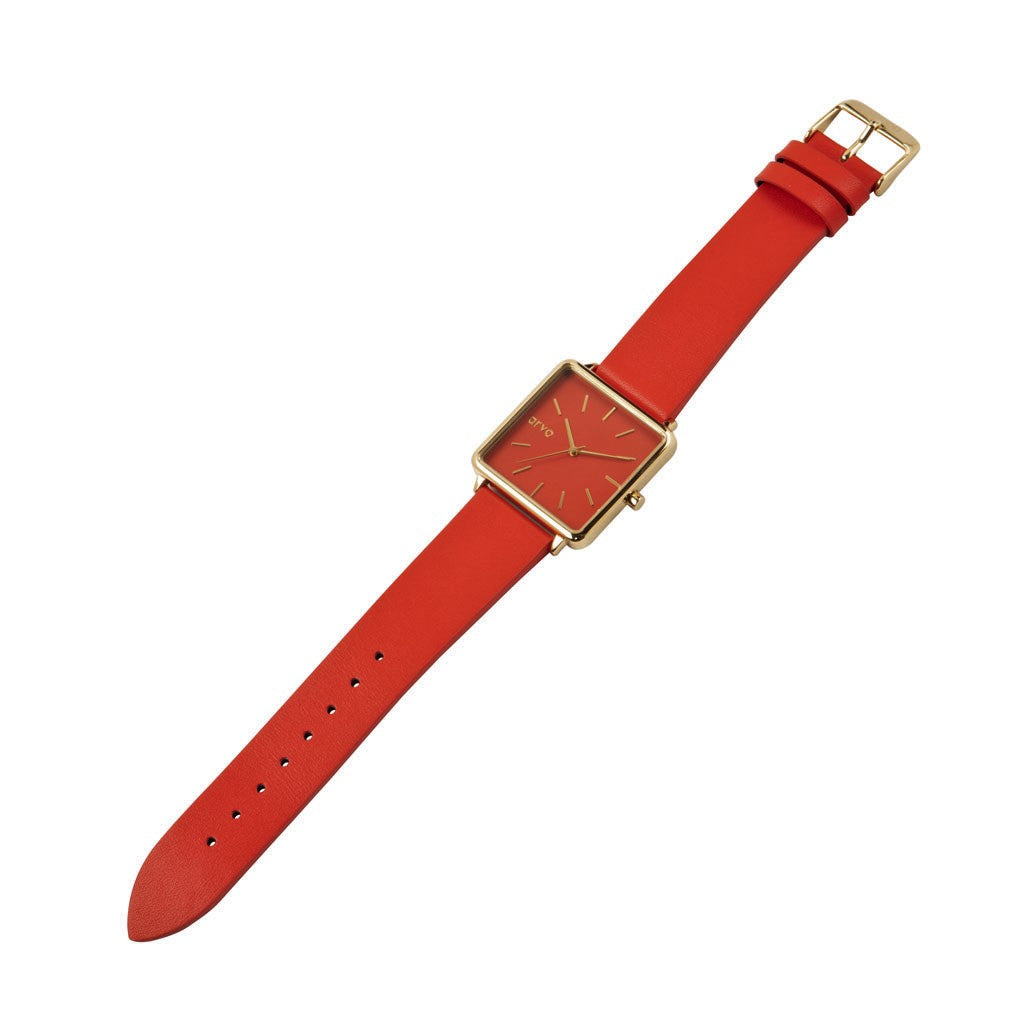 Arvo Time Squared Watch for women - Red