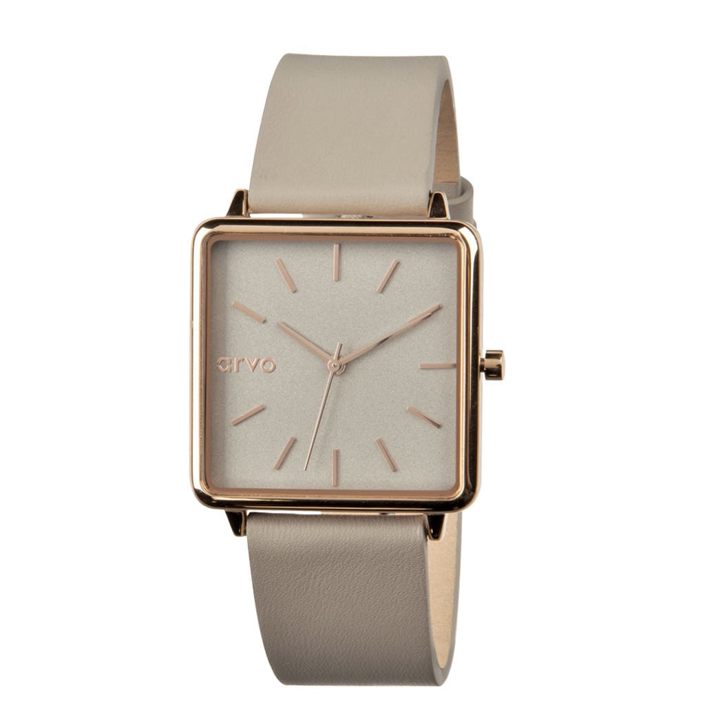 Arvo Time Squared Taupe and Rose Gold  Watches for women