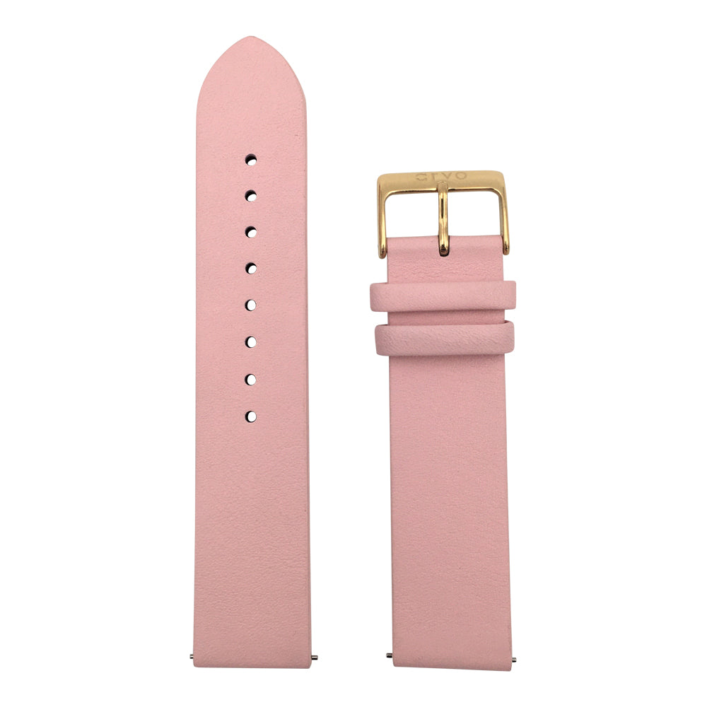 Arvo Blush Genuine Leather watch band strap with gold buckle 