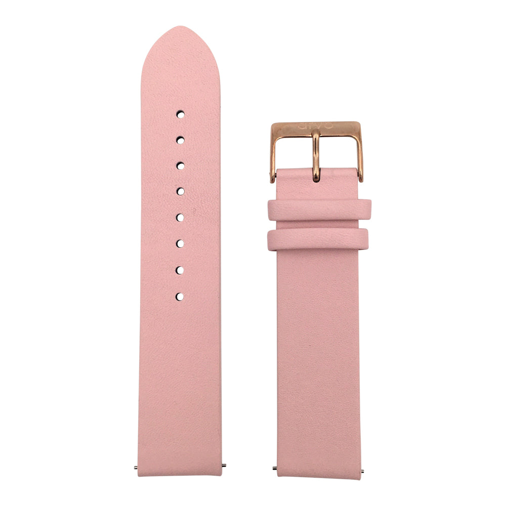 Arvo Blush Genuine Leather watch band strap with rose gold  buckle 