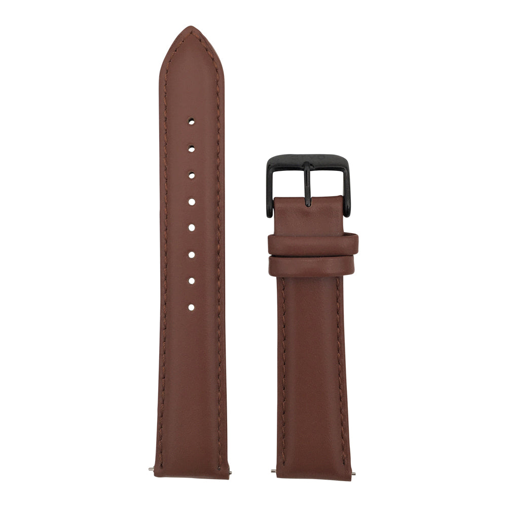 Arvo Chocolate Stitched Leather watch band or strap with black buckle