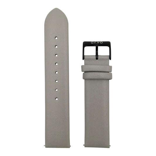 Arvo Gray Genuine Leather Watch Band with Black buckle