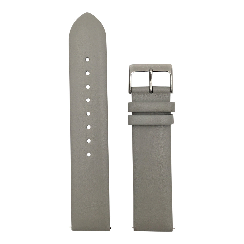 Arvo Gray Genuine Leather Watch Band with Silver buckle
