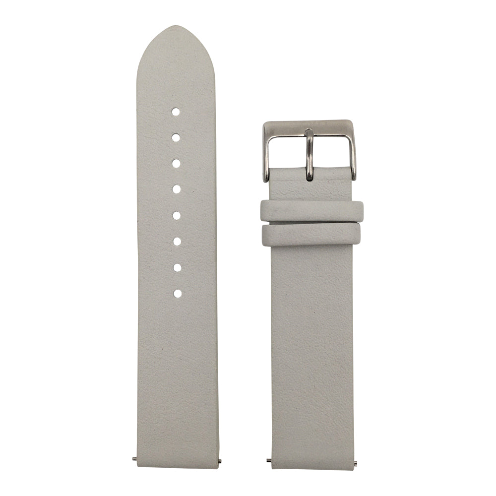 Arvo Light Gray Genuine Leather Watch Band with silver buckle