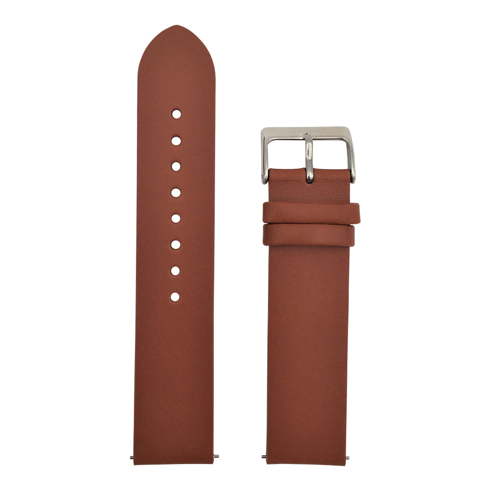 Arvo Mahogany Genuine Leather Watch Band with Silver buckle