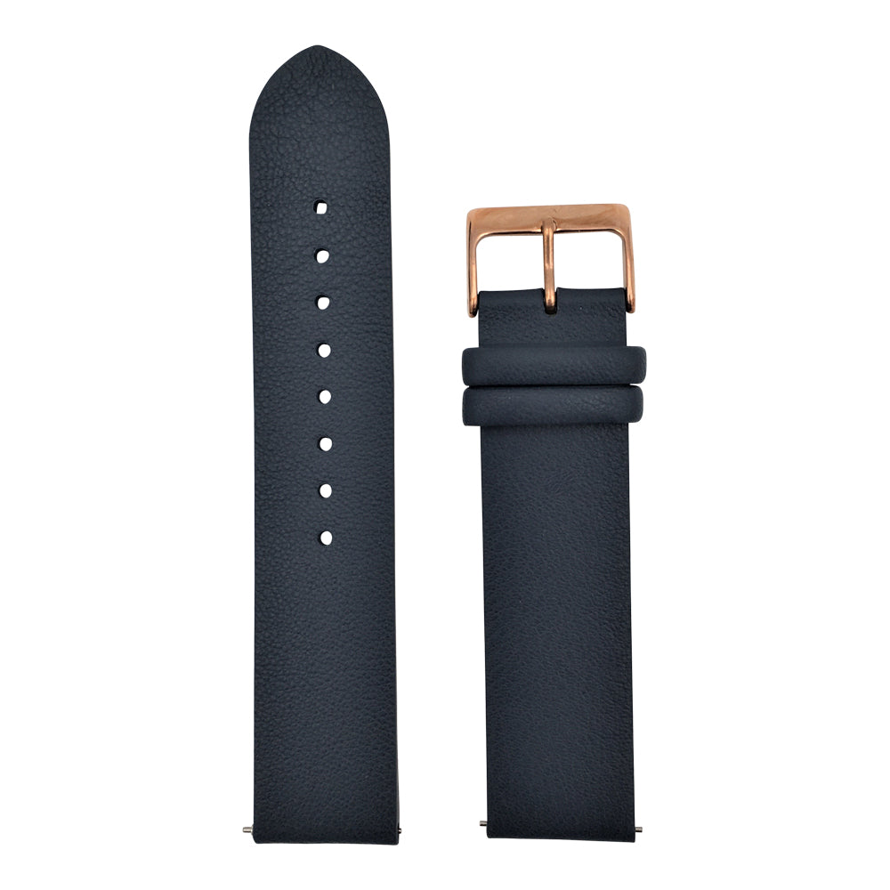 Arvo Marino Blue Genuine Leather Watch Band with Rose Gold Buckle