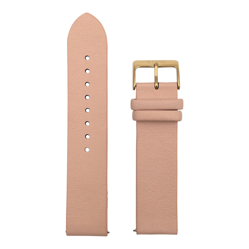 Arvo Sand Genuine Leather Watch Band with Gold Buckle