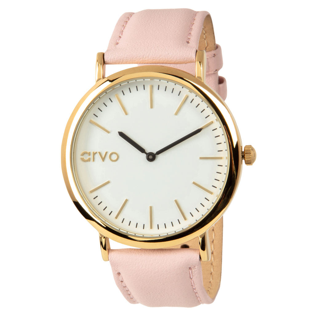 White Time Sawyer watch for women with a pink leather band