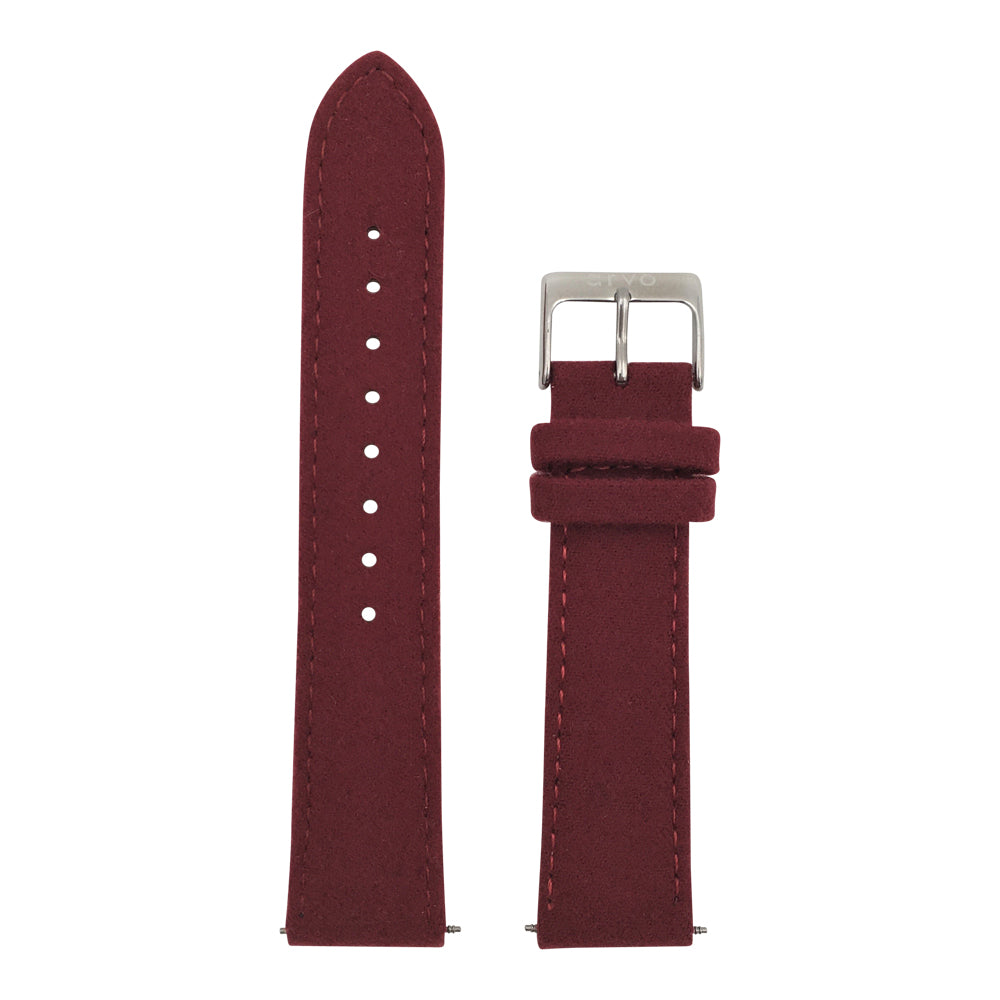 Arvo wine felt watch bands and straps with silver clasp