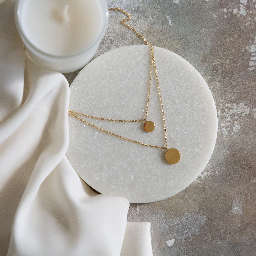 Arvo Layered Double Disc Necklace